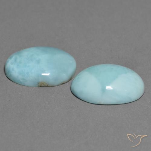 Pedras preciosas de Larimar Azul claro verde natural de 11.06 ct, oval, Opaco