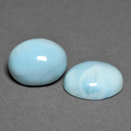 Pedras preciosas de larimar turquesa natural de 6,43 ct, corte oval, opaco