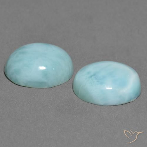 Pedras preciosas de Larimar Espuma do Mar Azul natural de 6.59 ct, oval, Opaco