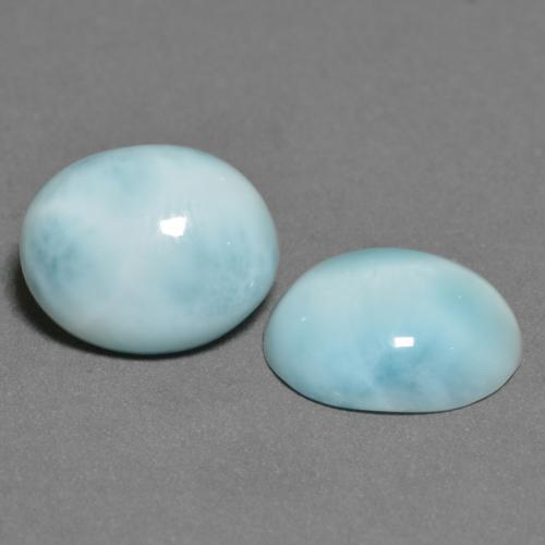 Pedras preciosas de larimar azul natural de 6,86 ct, corte oval, opaco