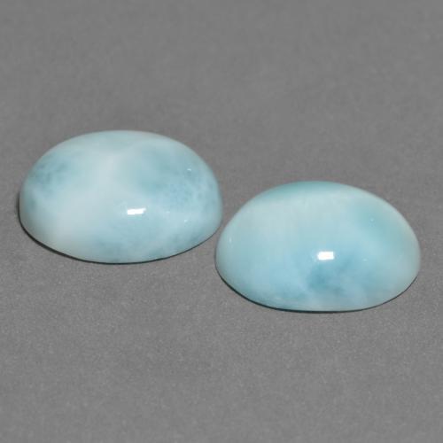 Pedras preciosas de larimar azul natural de 6,86 ct, corte oval, opaco