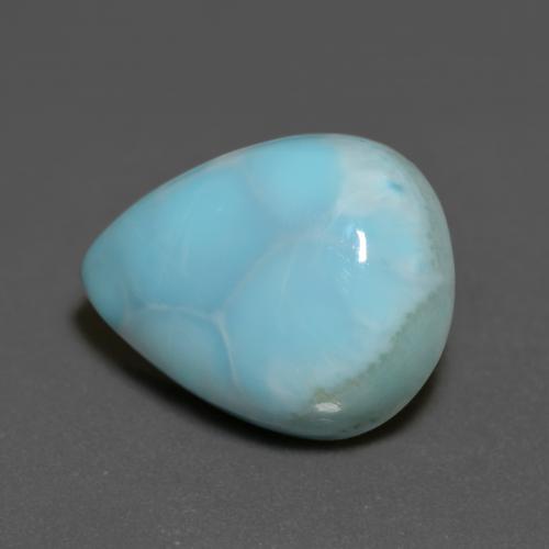 Larimar azul natural 8,77ct, formato de pêra, opaco