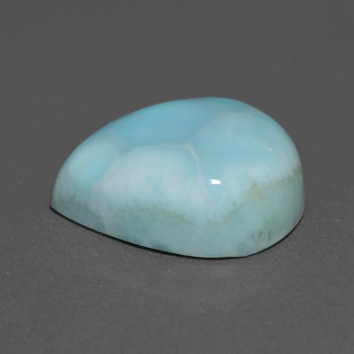 Larimar azul natural 8,77ct, formato de pêra, opaco