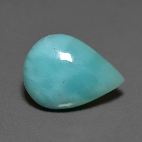Larimar turquesa natural 6,51ct, formato de pêra, opaco