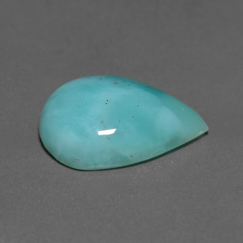 Larimar turquesa natural 6,51ct, formato de pêra, opaco