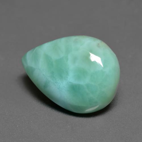 Larimar turquesa natural 6,79ct, formato de pêra, opaco