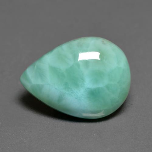 Larimar turquesa natural 6,79ct, formato de pêra, opaco