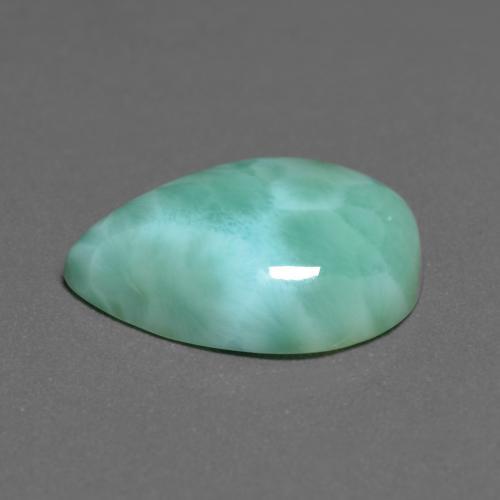 Larimar turquesa natural 6,79ct, formato de pêra, opaco
