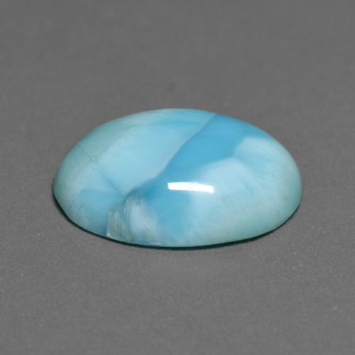 Larimar Azul claro verde Natural 5.29ct, Corte Oval, Opaco
