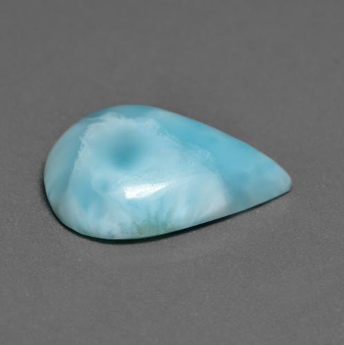Larimar turquesa natural 5,88ct, formato de pêra, opaco