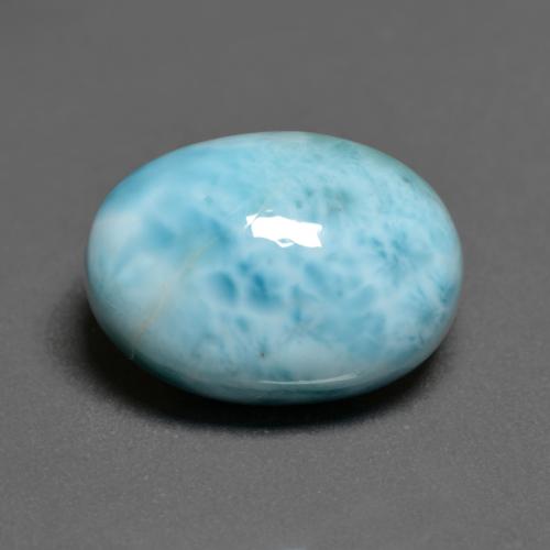 Larimar azul-verde claro natural 8,04ct, corte oval, opaco