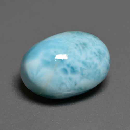 Larimar azul-verde claro natural 8,04ct, corte oval, opaco