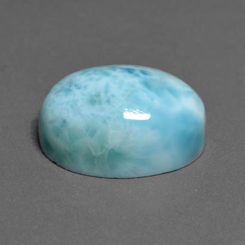 Larimar azul-verde claro natural 8,04ct, corte oval, opaco