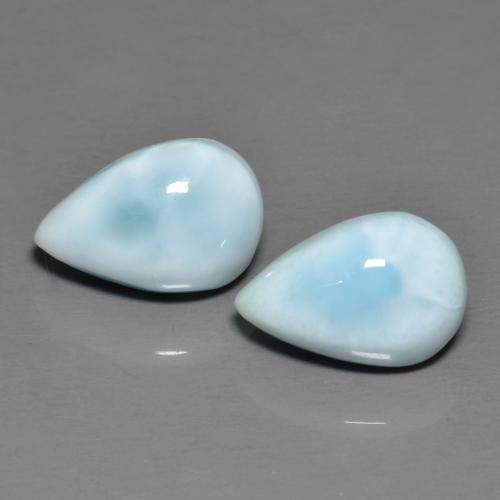 Pedras preciosas de larimar azul natural de 5,42 ct, formato de pêra, opaco