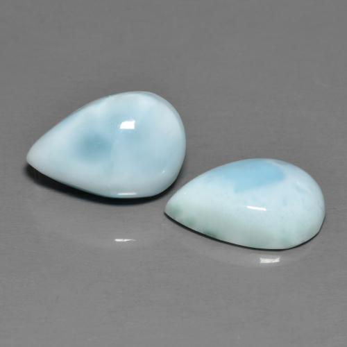 Pedras preciosas de larimar azul natural de 5,42 ct, formato de pêra, opaco