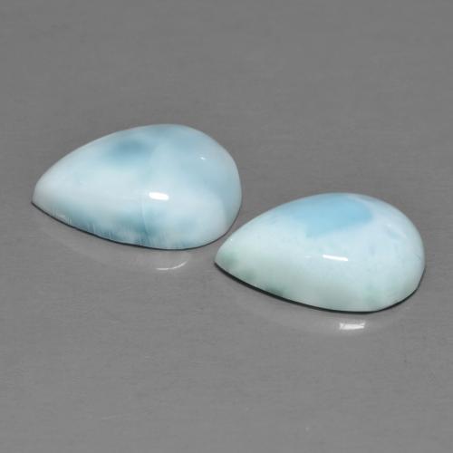 Pedras preciosas de larimar azul natural de 5,42 ct, formato de pêra, opaco