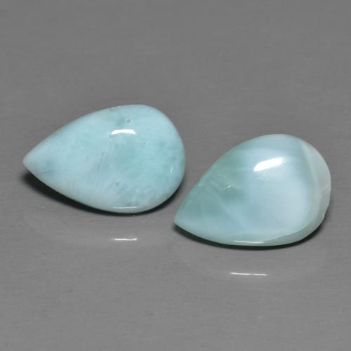 Pedras preciosas de Larimar céu azul claro natural de 4.02 ct, Formato de pêra, Opaco