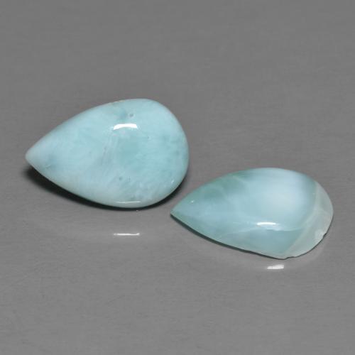 Pedras preciosas de Larimar céu azul claro natural de 4.02 ct, Formato de pêra, Opaco