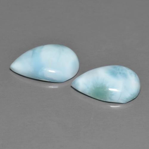 Pedras preciosas de larimar azul natural de 4,37 ct, formato de pêra, opaco