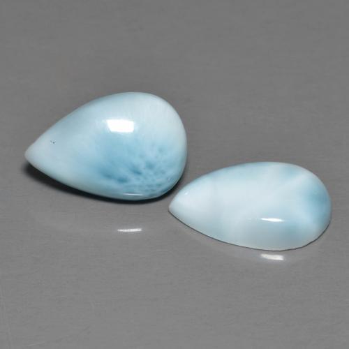 Pedras preciosas de larimar azul natural de 4,60 ct, formato de pêra, opaco