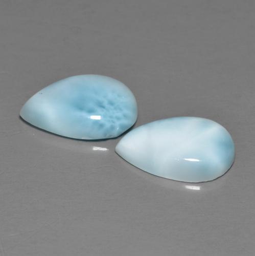 Pedras preciosas de larimar azul natural de 4,60 ct, formato de pêra, opaco