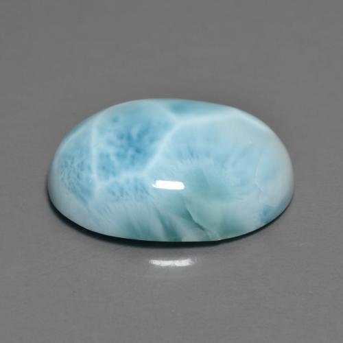 Larimar azul natural 7,96ct, corte oval, opaco