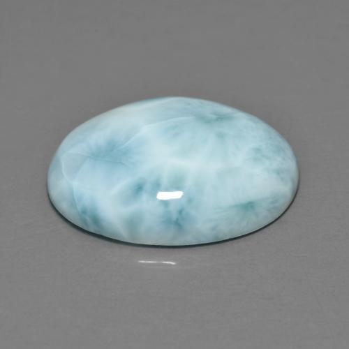 Larimar azul natural 6,89ct, corte oval, opaco