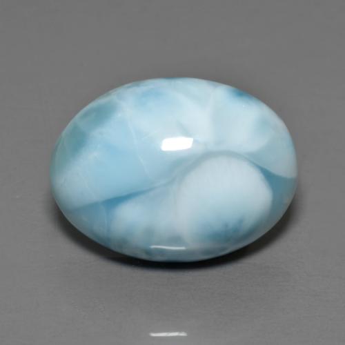 Larimar azul natural 8,09ct, corte oval, opaco