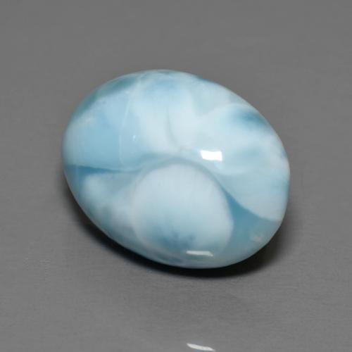 Larimar azul natural 8,09ct, corte oval, opaco