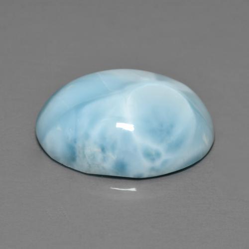 Larimar azul natural 8,09ct, corte oval, opaco