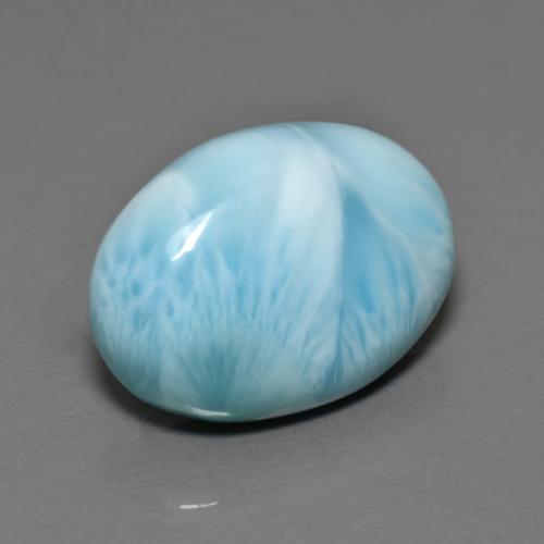 Larimar azul natural 7,14ct, corte oval, opaco