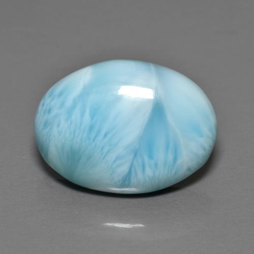 Larimar azul natural 7,14ct, corte oval, opaco