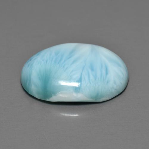Larimar azul natural 7,14ct, corte oval, opaco