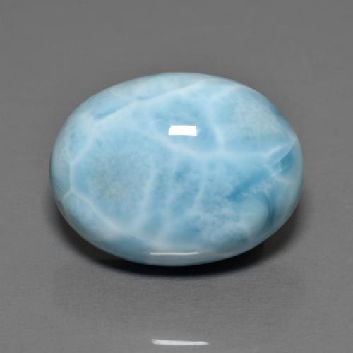Larimar azul natural 9,48ct, corte oval, opaco
