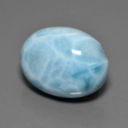 Larimar azul natural 9,48ct, corte oval, opaco