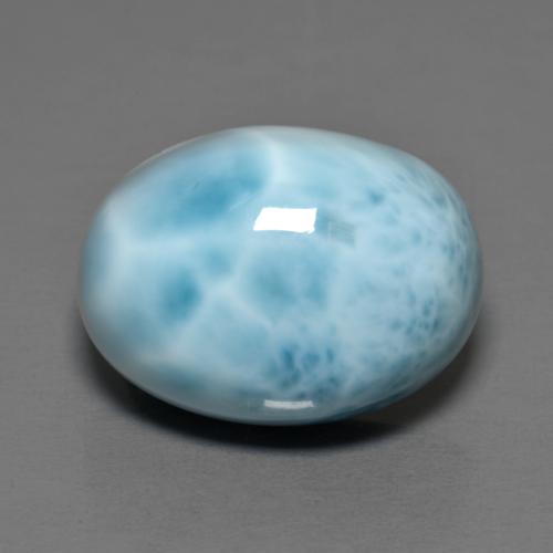 Larimar azul natural 11,92ct, corte oval, opaco