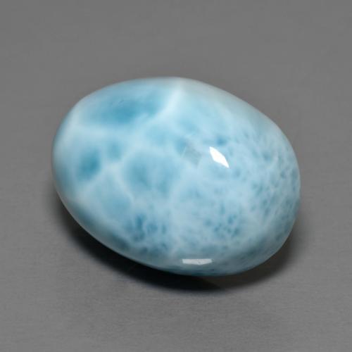 Larimar azul natural 11,92ct, corte oval, opaco