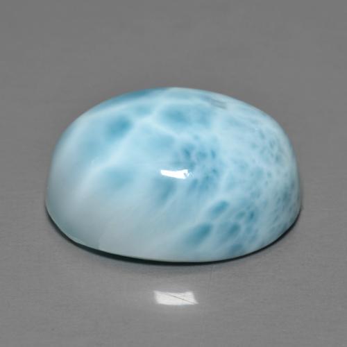 Larimar azul natural 11,92ct, corte oval, opaco