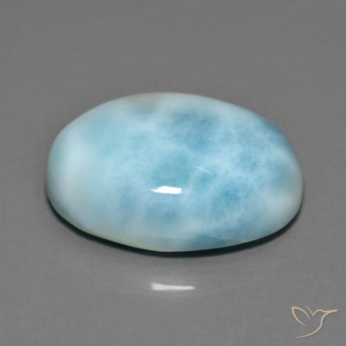 Larimar céu azul claro Natural 9.71ct, oval, Opaco