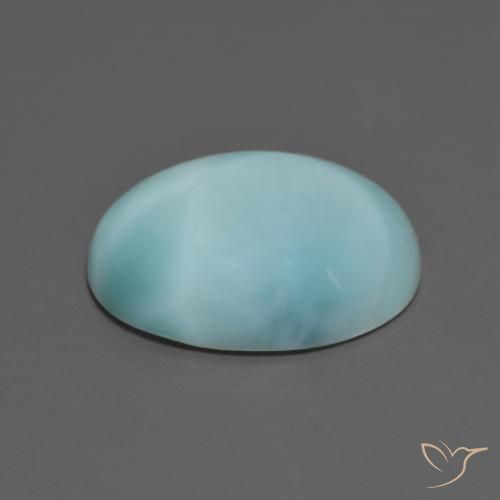Larimar Azul claro Natural 5.28ct, oval, Opaco