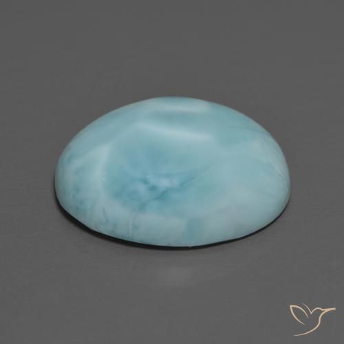 Larimar céu azul claro Natural 9.13ct, oval, Opaco