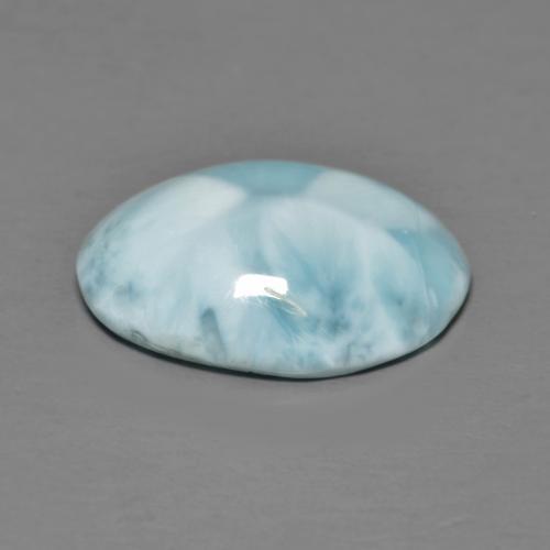 Larimar Azul Esverdeado Claro Natural 6.44ct, Corte Oval, Opaco