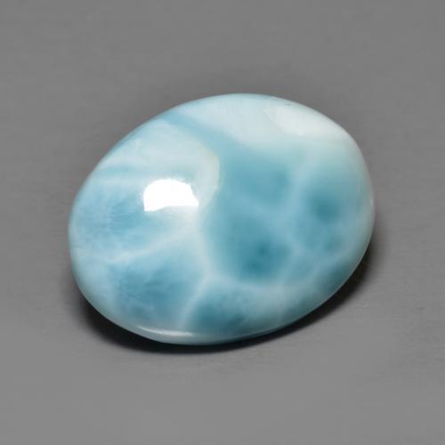 Larimar azul natural 7,30ct, corte oval, opaco