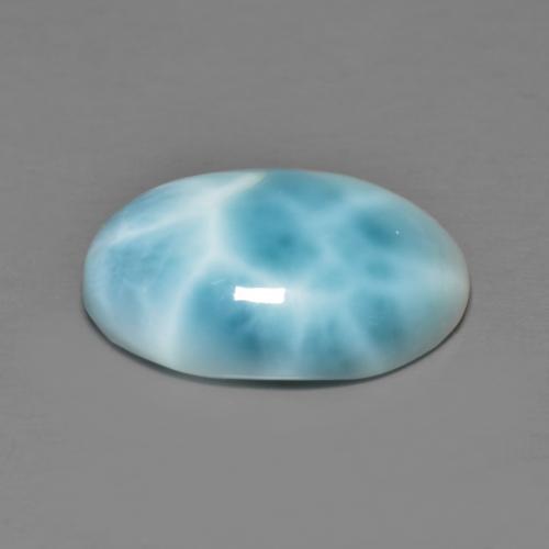 Larimar azul natural 7,30ct, corte oval, opaco