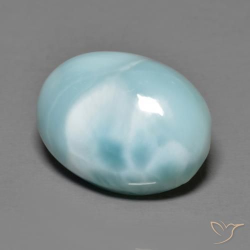 Larimar Azul claro Natural 9.84ct, oval, Opaco