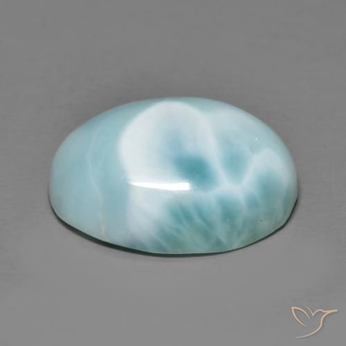 Larimar Azul claro Natural 9.84ct, oval, Opaco