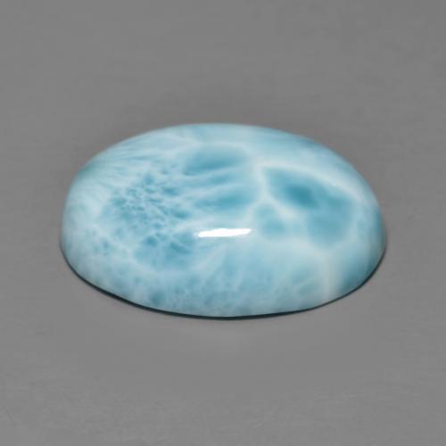 Larimar azul claro natural 8,39ct, corte oval, opaco