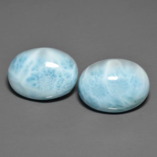 Pedras preciosas de Larimar céu azul claro natural de 18.40 ct, Corte Oval, Opaco
