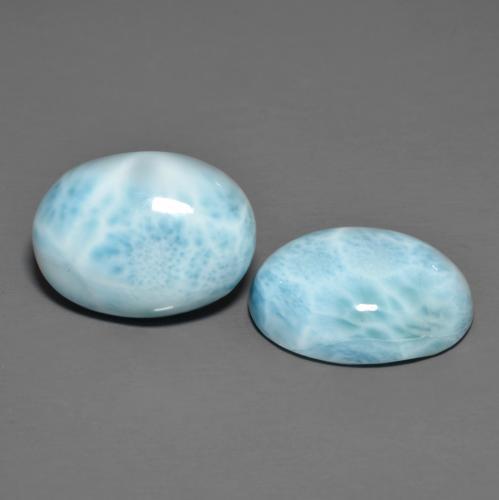 Pedras preciosas de Larimar céu azul claro natural de 18.40 ct, Corte Oval, Opaco