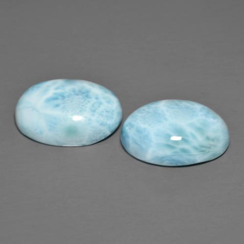 Pedras preciosas de Larimar céu azul claro natural de 18.40 ct, Corte Oval, Opaco